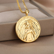 Load image into Gallery viewer, Vintage Zodiac Necklace For Women Gold Stainless Steel Constellation
