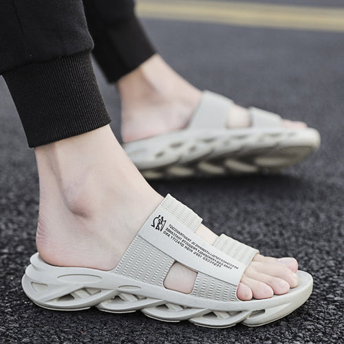 Weh Slippers Men Summer Luxury 2021 Beach Men Slippers Simple Black