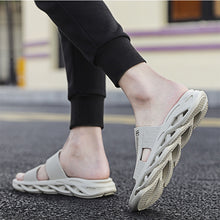 Load image into Gallery viewer, Weh Slippers Men Summer Luxury 2021 Beach Men Slippers Simple Black
