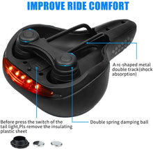 Load image into Gallery viewer, WEST BIKING Bicycle Saddle with Tail Light Thicken Widen MTB Soft
