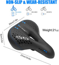 Load image into Gallery viewer, WEST BIKING Bicycle Saddle with Tail Light Thicken Widen MTB Soft
