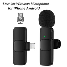 Load image into Gallery viewer, Wireless Lavalier Microphone for iPhone Android Phone Mini Wireless
