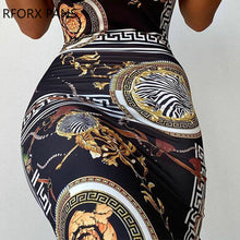 Load image into Gallery viewer, Women Chic Scenery Spaghetti Strap Irregular Collar Midi Bodycon Party
