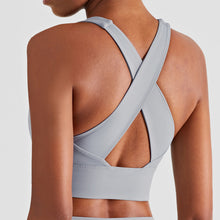 Load image into Gallery viewer, Women Sexy Cross Back High Impact Gym Yoga Bra Solid Nylon Soft Sports
