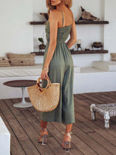 Load image into Gallery viewer, V Neck Bow Suspender Playsuit Wide Leg Pants Overalls
