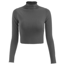 Load image into Gallery viewer, Women Wear Autumn Knitting High Collar Long Sleeve Shirt Sexy Slim
