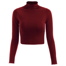 Load image into Gallery viewer, Women Wear Autumn Knitting High Collar Long Sleeve Shirt Sexy Slim
