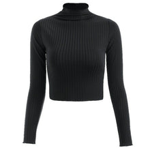 Load image into Gallery viewer, Women Wear Autumn Knitting High Collar Long Sleeve Shirt Sexy Slim
