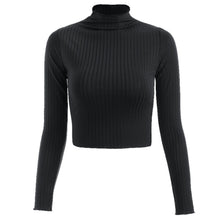 Load image into Gallery viewer, Women Wear Autumn Knitting High Collar Long Sleeve Shirt Sexy Slim
