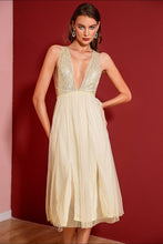 Load image into Gallery viewer, Sequin Slit Deep V Sleeveless Dress
