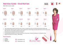 Load image into Gallery viewer, False Nails by Bling Art Red Black Glossy Oval Medium Fake 24 Acrylic
