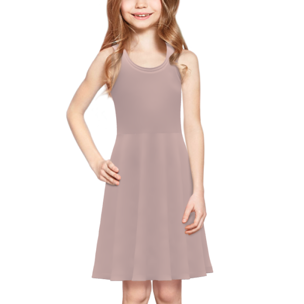 Girls' Daily Casual Round Neck Sleeveless Dresses