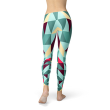 Load image into Gallery viewer, Womens Leggings w/ Colorful Geometric Triangles
