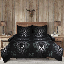 Load image into Gallery viewer, Bone Collector Black Comforter/Sham Set
