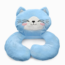 Load image into Gallery viewer, Glow in the dark Blanket, Moon Stars &amp; Cat Neck Pillow-Blue
