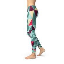 Load image into Gallery viewer, Womens Leggings w/ Colorful Geometric Triangles
