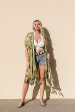 Load image into Gallery viewer, Velvet Mesh Tapestry Kimono
