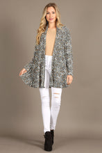 Load image into Gallery viewer, 1189 Cheetah Long body cardigan, loose fit, open front, long sleeves
