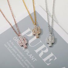 Load image into Gallery viewer, Charms Cactus Necklace Cubic Zirconia Stone Hawaii
