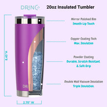 Load image into Gallery viewer, DRINCO®  20oz Insulated Tumbler w/Spill Proof Lid, 2 Straws(Purple)

