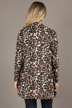 Load image into Gallery viewer, 1189 Cheetah Long body cardigan, loose fit, open front, long sleeves
