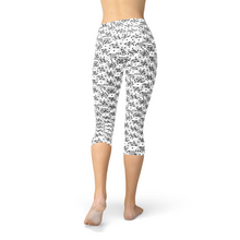 Load image into Gallery viewer, Womens Black and White Dice Capri Leggings
