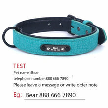 Load image into Gallery viewer, Dog Collar Sturdy Personalized Dog Collar  Leather Padded Pet ID
