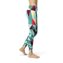 Load image into Gallery viewer, Womens Leggings w/ Colorful Geometric Triangles
