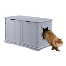 Load image into Gallery viewer, X-Large Cat Washroom Bench Litter Box Enclosure Furniture Box House
