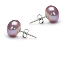 Load image into Gallery viewer, Lavender Freshwater Pearl Stud Earrings Sterling Silver Plated
