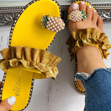 Load image into Gallery viewer, 2021 Summer Beach Pineapple Flat Slippers Outside Slides Ladies Shoes
