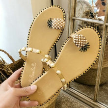 Load image into Gallery viewer, 2021 Summer Beach Pineapple Flat Slippers Outside Slides Ladies Shoes
