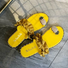Load image into Gallery viewer, 2021 Summer Beach Pineapple Flat Slippers Outside Slides Ladies Shoes
