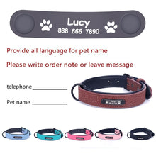 Load image into Gallery viewer, Dog Collar Sturdy Personalized Dog Collar  Leather Padded Pet ID

