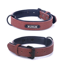 Load image into Gallery viewer, Dog Collar Sturdy Personalized Dog Collar  Leather Padded Pet ID
