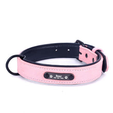 Load image into Gallery viewer, Dog Collar Sturdy Personalized Dog Collar  Leather Padded Pet ID
