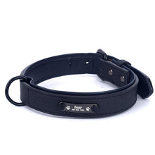 Load image into Gallery viewer, Dog Collar Sturdy Personalized Dog Collar  Leather Padded Pet ID
