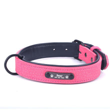 Load image into Gallery viewer, Dog Collar Sturdy Personalized Dog Collar  Leather Padded Pet ID
