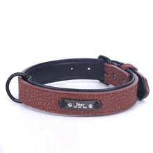 Load image into Gallery viewer, Dog Collar Sturdy Personalized Dog Collar  Leather Padded Pet ID
