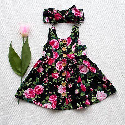 Citgeett Baby Girl Floral Dress Kid Party Sleeveless Wedding Pageant