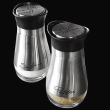 Load image into Gallery viewer, Salt and Pepper Shakers Stainless Steel Glass Set BPA Free, 4oz
