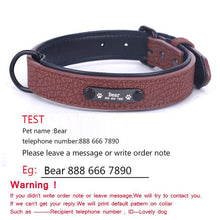 Load image into Gallery viewer, Dog Collar Sturdy Personalized Dog Collar  Leather Padded Pet ID
