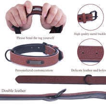 Load image into Gallery viewer, Dog Collar Sturdy Personalized Dog Collar  Leather Padded Pet ID
