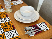 Load image into Gallery viewer, African MudCloth Table Runner with  Napkins Dinning Table Set /
