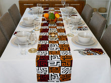 Load image into Gallery viewer, African MudCloth Table Runner with  Napkins Dinning Table Set /
