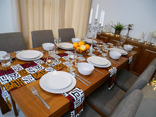 Load image into Gallery viewer, African MudCloth Table Runner with  Napkins Dinning Table Set /
